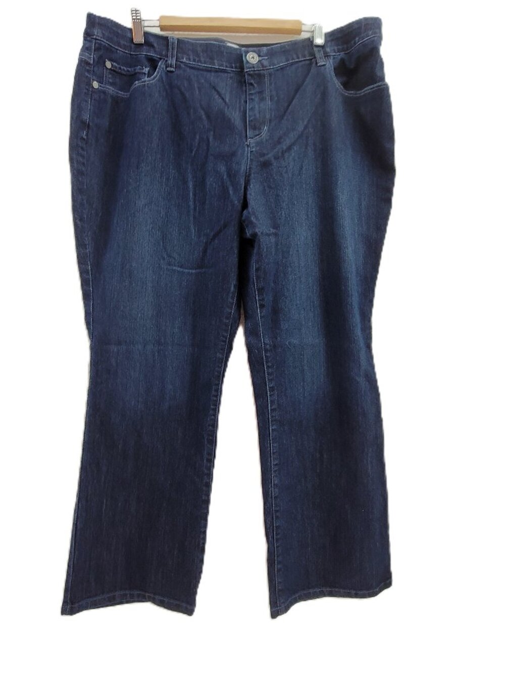CJ Banks Jeans Women's 20W Petite Blue High Rise Bootcut Stretch Dark Wash